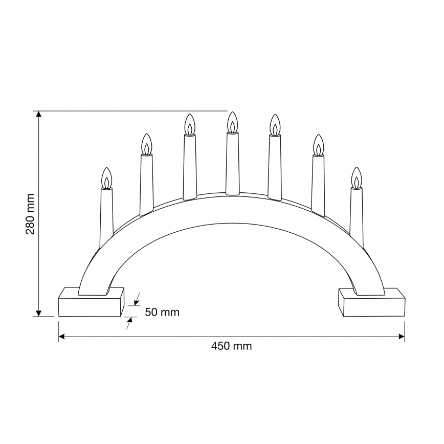 BRILAGI - LED-Weihnachtsleuchter 7xLED/2xAA weiß