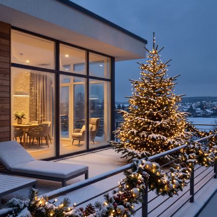 BRILAGI - LED-Weihnachtslichterkette für den Außenbereich, 200 LEDs, 9 m, IP44, warmweiß