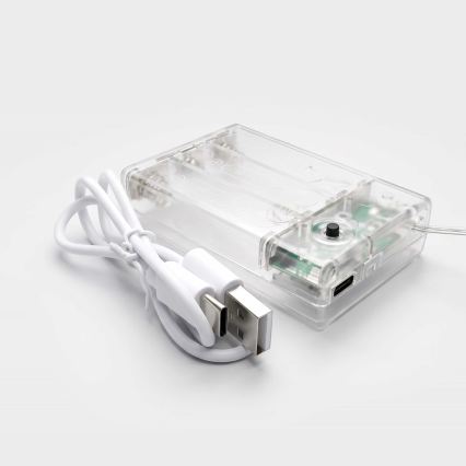 BRILAGI - LED-Weihnachtslichtervorhang 77xLED/3xAA/USB 1,8m kaltweiß