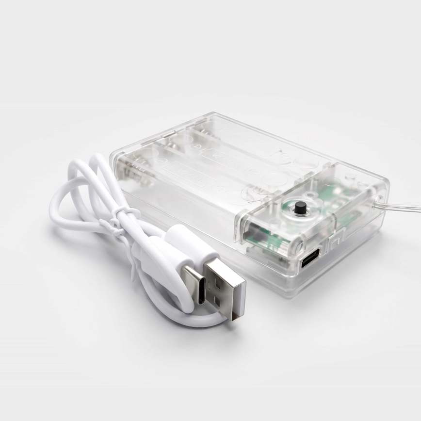 BRILAGI - LED-Weihnachtslichtervorhang 77xLED/3xAA/USB 1,8m kaltweiß