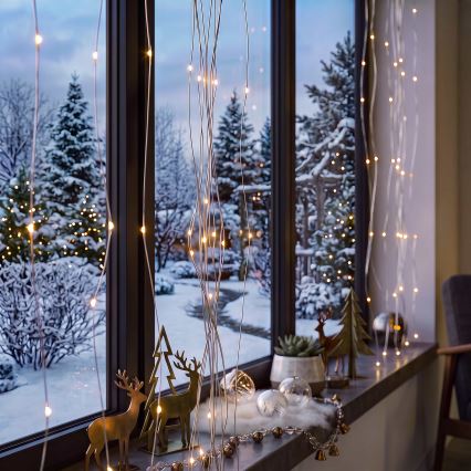BRILAGI - LED-Weihnachtsvorhang 300xLED/8 Funktionen/3xAA/USB 1,2m warmweiß