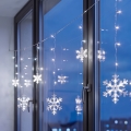 BRILAGI - LED Weihnachtsvorhang 77xLED/3xAA/USB 3,8m Schneeflocken kaltweiß