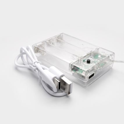 BRILAGI - LED Weihnachtsvorhang 77xLED/3xAA/USB 3,8m Schneeflocken kaltweiß