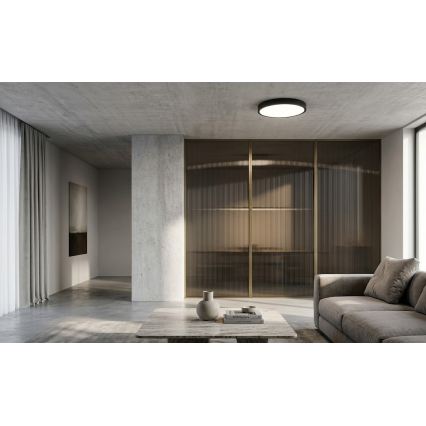 BRILAGI - LED-Deckenleuchte für Badezimmer mit Sensor ZENNA LED/18 W/230 V Ø 29,5 cm IP44 anthrazit + Fernbedienung
