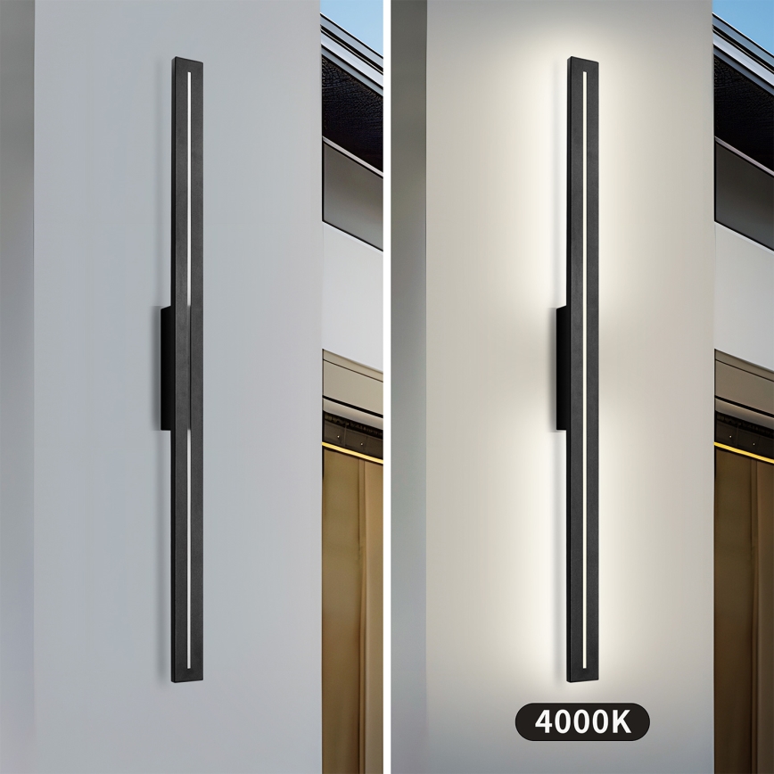 Brilagi - LED Außen-Wandleuchte LINEO LED/24W/230V 4000K IP65 100 cm schwarz CRI 90