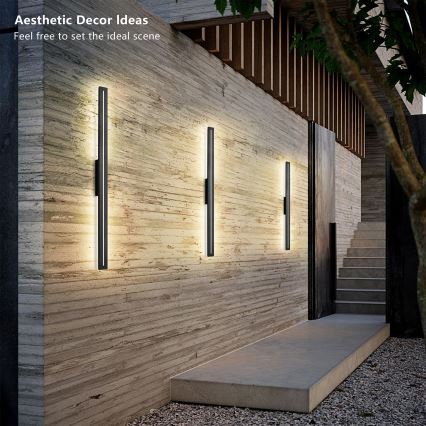 Brilagi - LED Außen-Wandleuchte LINEO LED/24W/230V 4000K IP65 100 cm schwarz CRI 90