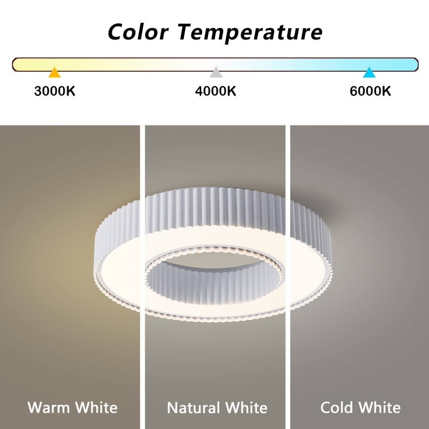 Brilagi - Dimmbare LED-Deckenleuchte LUMIX LED/48W/230V 3000-6000K weiß Ø 50 cm + Fernbedienung