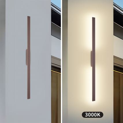 Brilagi - LUNA LED-Außenwandleuchte, 24 W, 230 V, 3000 K, IP65, 100 cm, braun, CRI 90