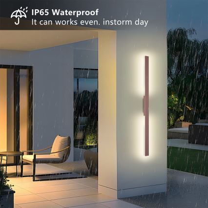 Brilagi - LUNA LED-Außenwandleuchte, 24 W, 230 V, 3000 K, IP65, 100 cm, braun, CRI 90