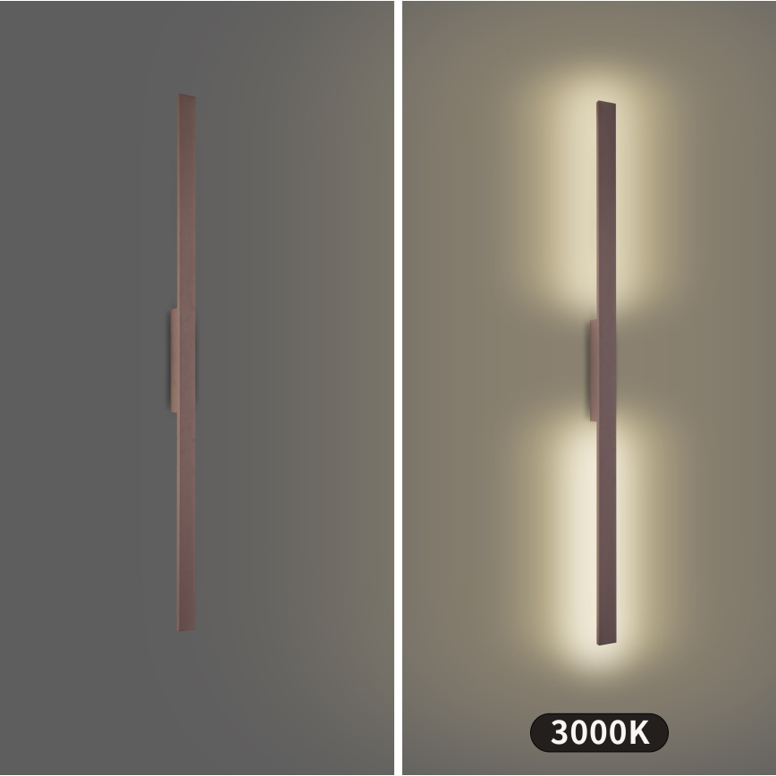 Brilagi - LUNA LED-Außenwandleuchte, 24 W, 230 V, 3000 K, IP65, 100 cm, braun, CRI 90