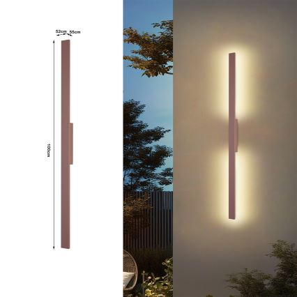 Brilagi - LUNA LED-Außenwandleuchte, 24 W, 230 V, 3000 K, IP65, 100 cm, braun, CRI 90
