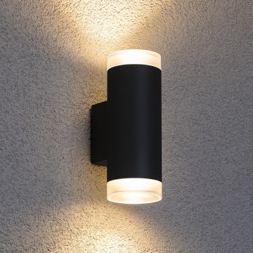 Brilagi - MATERA LED RGBW Außenwandleuchte, dimmbar, 2xGU10/6W/230V, 3000K, IP54, schwarz, inkl. Fernbedienung