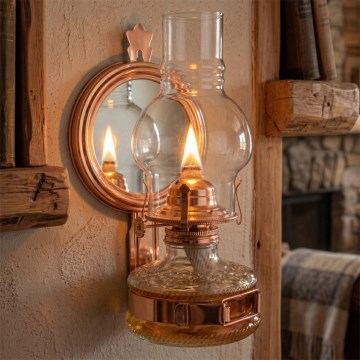 Brilagi - MERLIN Petroleumlampe mit Spiegel, Bronze/Patina
