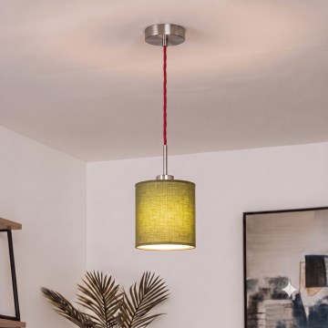 Brilagi - NUBILA LED-Hängeleuchte mit Kabelaufhängung 1xE27/60W/230V Ø 14 cm rot/grün
