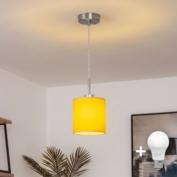 Brilagi - NUBILA LED-Pendelleuchte mit Kabel, 1x E27/60W/230V, Ø 14 cm, gelb