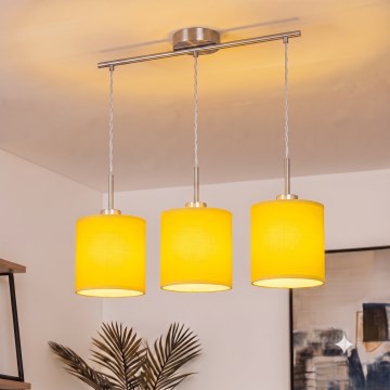 Brilagi - NUBILA LED‑Pendelleuchte an Kabel, 3× E27/60W, 230V, gelb