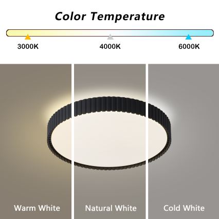 Brilagi - dimmbare LED-Deckenleuchte ORINO LED/54W/230V 3000-6000K schwarz Ø 43 cm + Fernbedienung