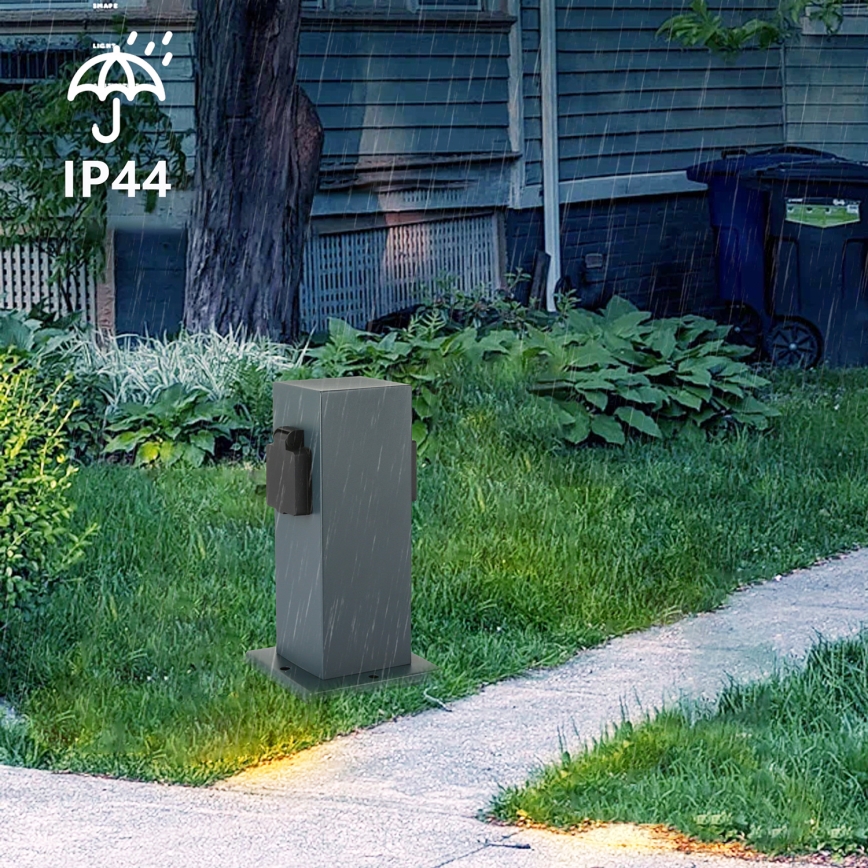 Brilagi - Outdoor-Steckdosensäule PILLAR 1Z SCHUKO 230V IP44 anthrazit