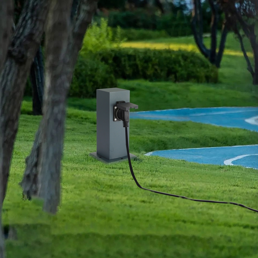 Brilagi - Outdoor-Steckdosensäule PILLAR 1Z SCHUKO 230V IP44 anthrazit