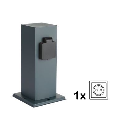 Brilagi - Outdoor-Steckdosensäule PILLAR 1Z SCHUKO 230V IP44 anthrazit