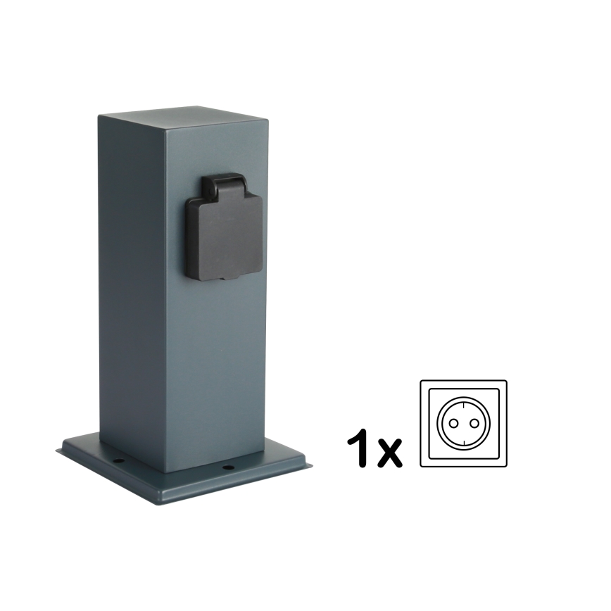 Brilagi - Outdoor-Steckdosensäule PILLAR 1Z SCHUKO 230V IP44 anthrazit