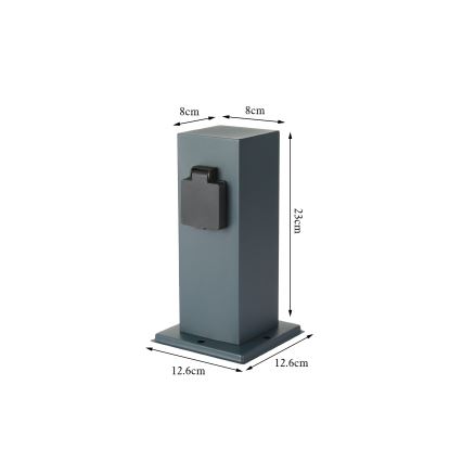 Brilagi - Outdoor-Steckdosensäule PILLAR 1Z SCHUKO 230V IP44 anthrazit