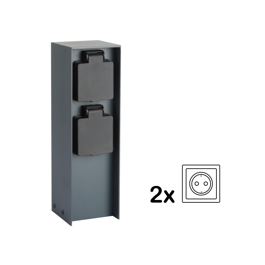 Brilagi - Outdoor-Steckdosensäule PILLAR 2Z SCHUKO 230V IP44 anthrazit