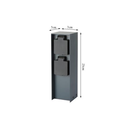 Brilagi - Outdoor-Steckdosensäule PILLAR 2Z SCHUKO 230V IP44 anthrazit