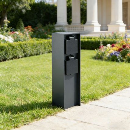 BRILAGI - Outdoor-Steckdosensäule PILLAR 2Z SCHUKO 230V IP44 anthrazit