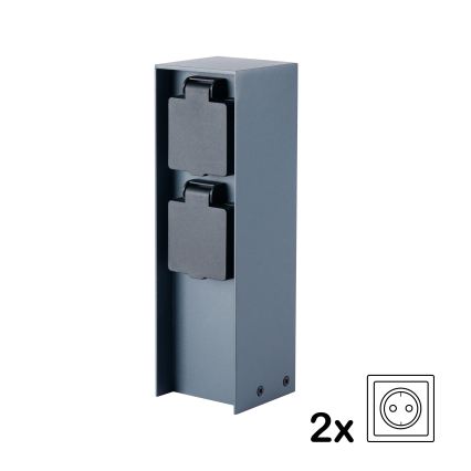 BRILAGI - Outdoor-Steckdosensäule PILLAR 2Z SCHUKO 230V IP44 anthrazit