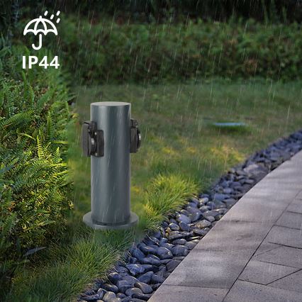 Brilagi - Outdoor-Steckdosensäule PILLAR 2Z SCHUKO 230V IP44 anthrazit