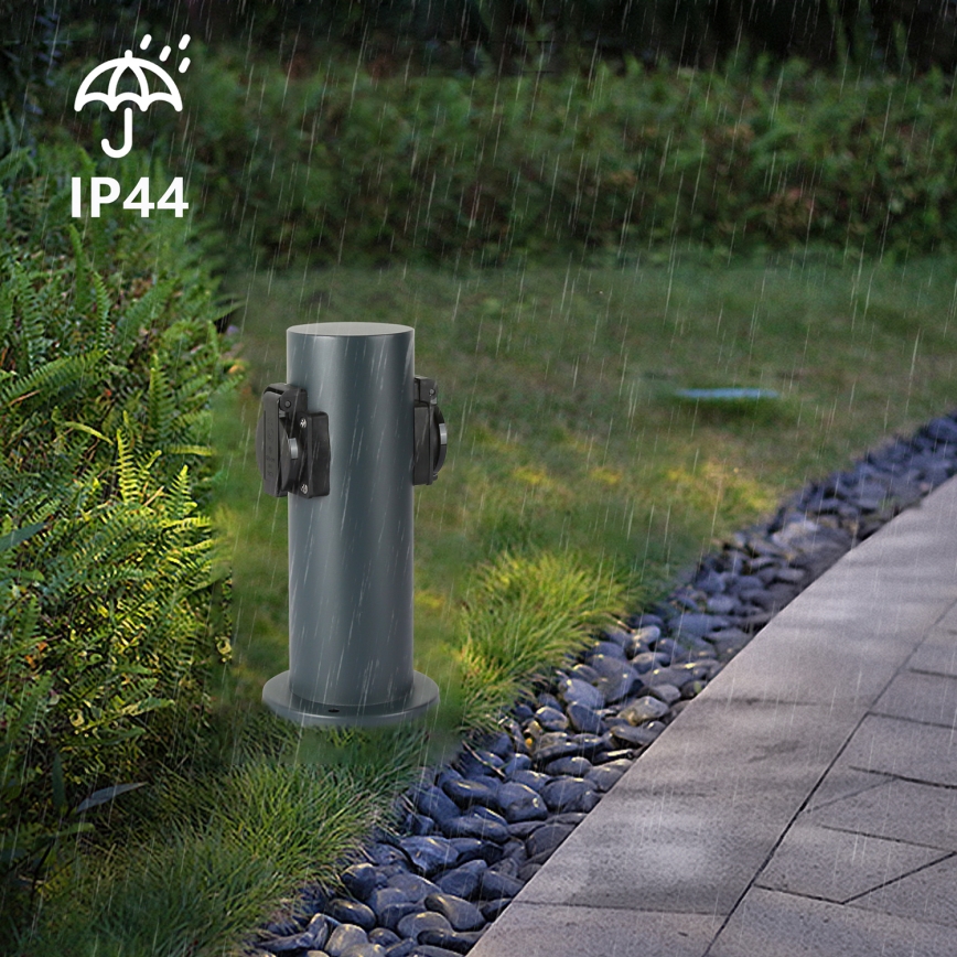 Brilagi - Outdoor-Steckdosensäule PILLAR 2Z SCHUKO 230V IP44 anthrazit