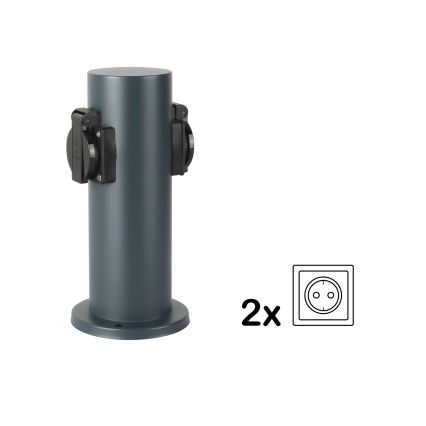 Brilagi - Outdoor-Steckdosensäule PILLAR 2Z SCHUKO 230V IP44 anthrazit