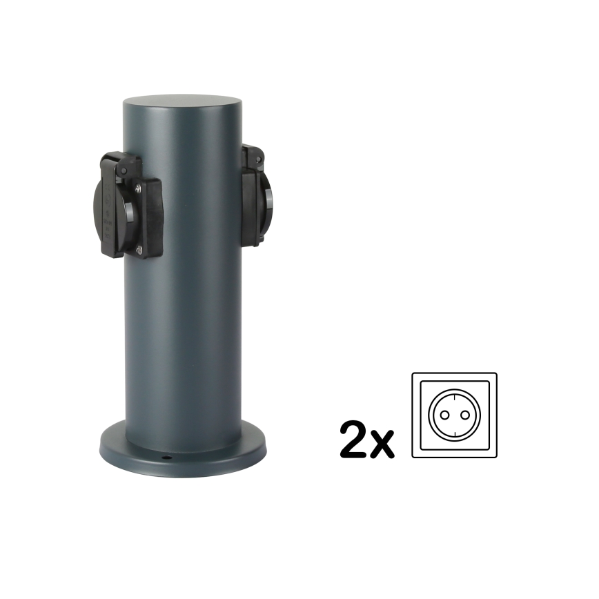 Brilagi - Outdoor-Steckdosensäule PILLAR 2Z SCHUKO 230V IP44 anthrazit