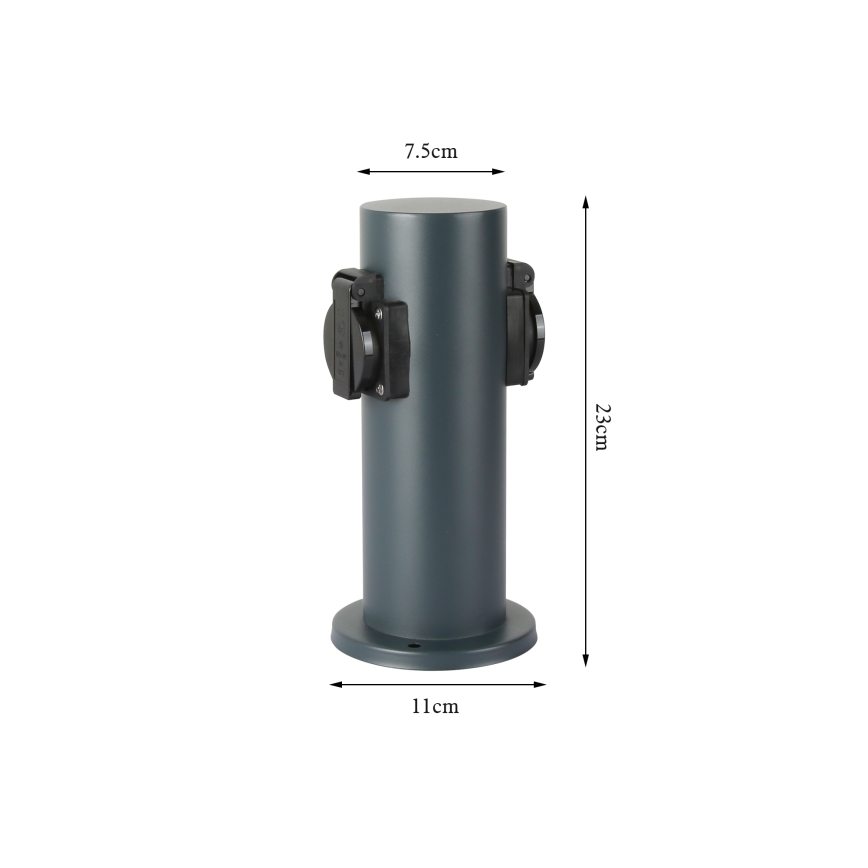 Brilagi - Outdoor-Steckdosensäule PILLAR 2Z SCHUKO 230V IP44 anthrazit