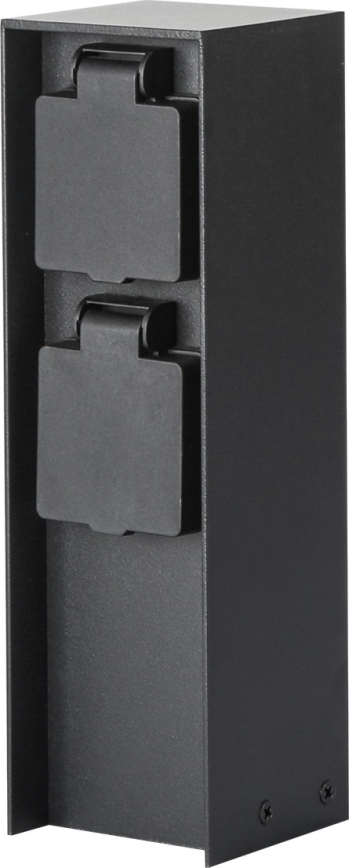 Brilagi - Outdoor-Steckdosensäule PILLAR 2Z SCHUKO 230V IP44 schwarz