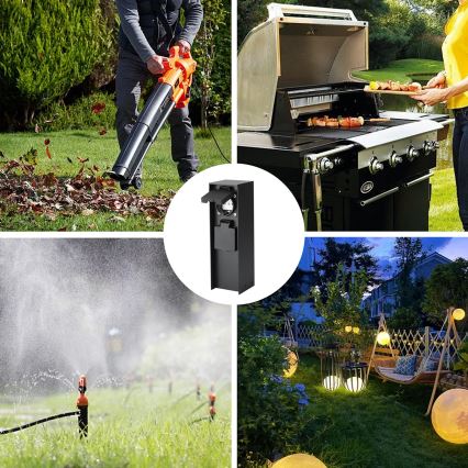 Brilagi - Outdoor-Steckdosensäule PILLAR 2Z SCHUKO 230V IP44 schwarz