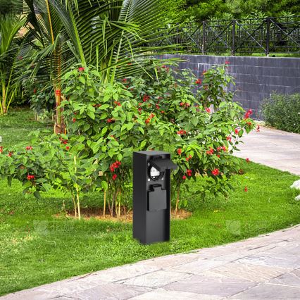 Brilagi - Outdoor-Steckdosensäule PILLAR 2Z SCHUKO 230V IP44 schwarz