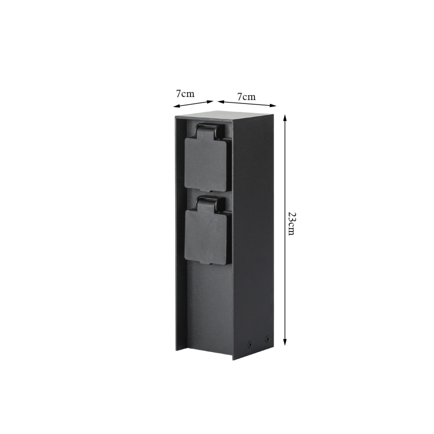 Brilagi - Outdoor-Steckdosensäule PILLAR 2Z SCHUKO 230V IP44 schwarz