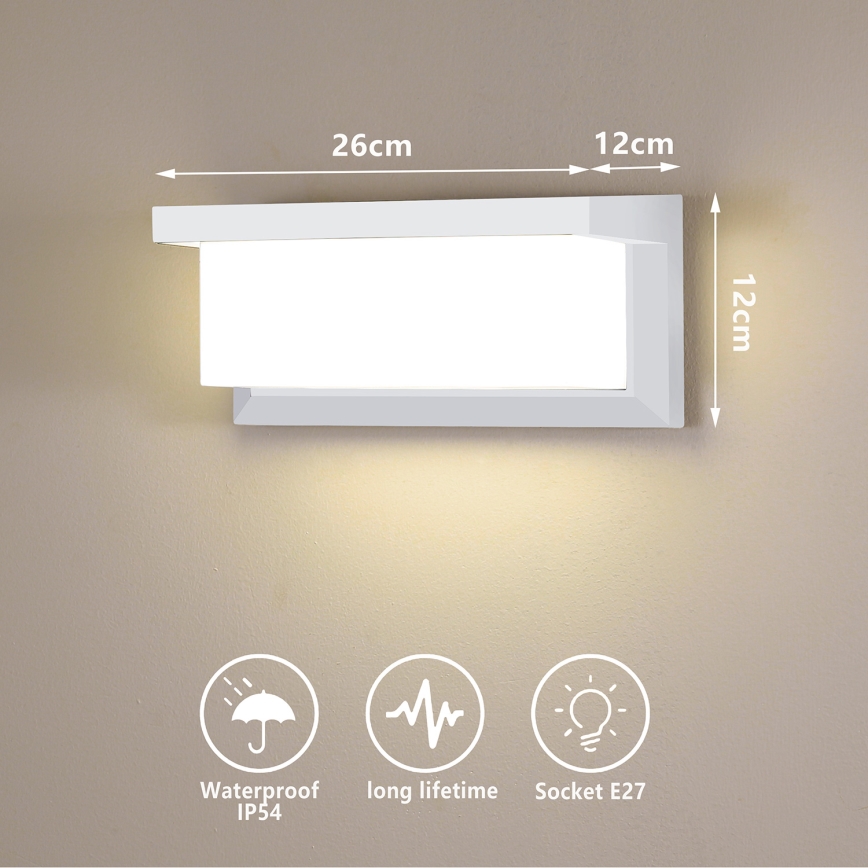Brilagi - Outdoor-Wandleuchte BRICKY 1xE27/60W/230V weiß IP54