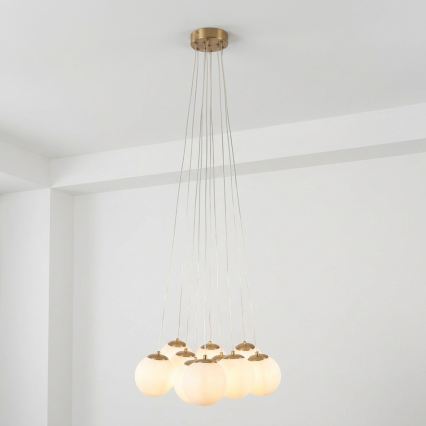 Brilagi - Pendelleuchte am Kabel GLOBE 10xE14/15W/230V weiß