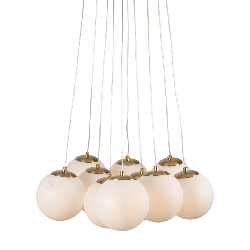 Brilagi - Pendelleuchte am Kabel GLOBE 10xE14/15W/230V weiß