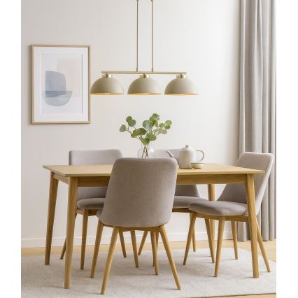 Brilagi - Pendelleuchte an Drahtseil 3xE27/60W/230V Beige/Gold