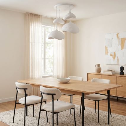 Brilagi - Pendelleuchte an Drahtseil WABI SABI 4xE27/40W/230V Ø 90 cm weiß