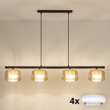 Brilagi - Pendelleuchte an einem Kabel AURA LUX 4xGX53/30W/230V schwarz/gold