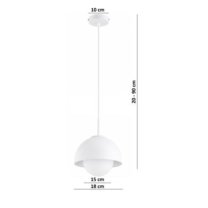 BRILAGI - Pendelleuchte an Kabel COSMO 1xE27/60W/230V Ø 18 cm weiß