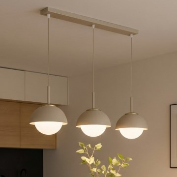 Brilagi - Pendelleuchte an Kabel COSMO 3xE27/60W/230V beige/gold