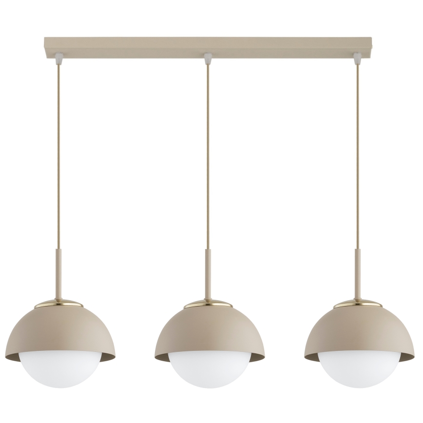 BRILAGI - Pendelleuchte an Kabel COSMO 3xE27/60W/230V beige/gold