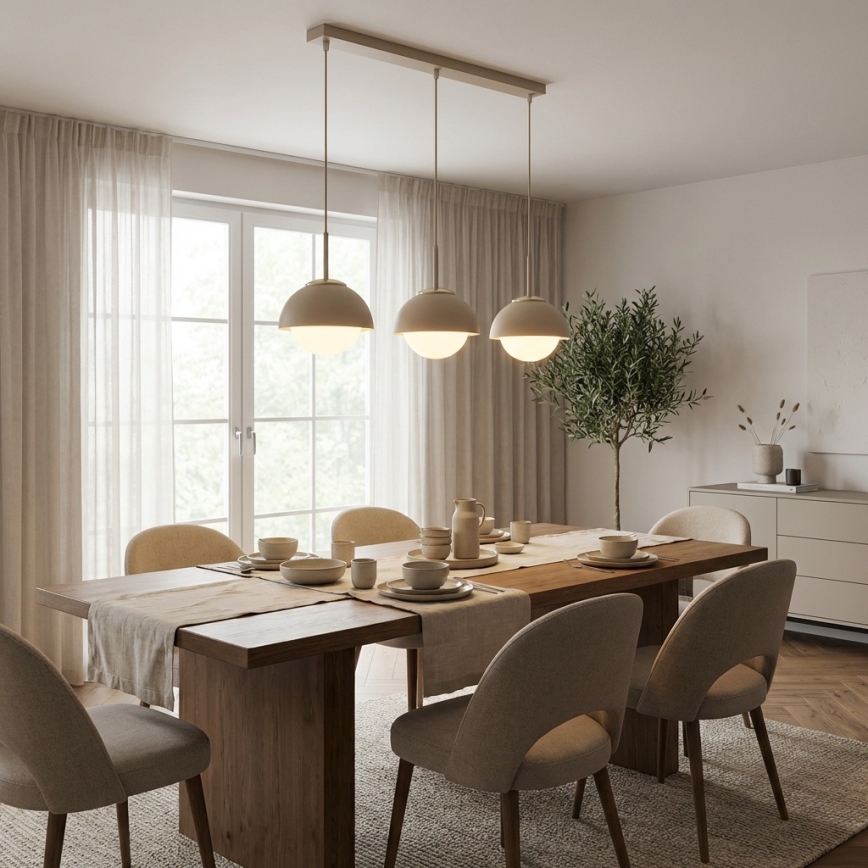BRILAGI - Pendelleuchte an Kabel COSMO 3xE27/60W/230V beige/gold