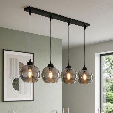 Brilagi - Pendelleuchte an Kabel DIOR 4xE27/60W/230V schwarz/rauchgrau